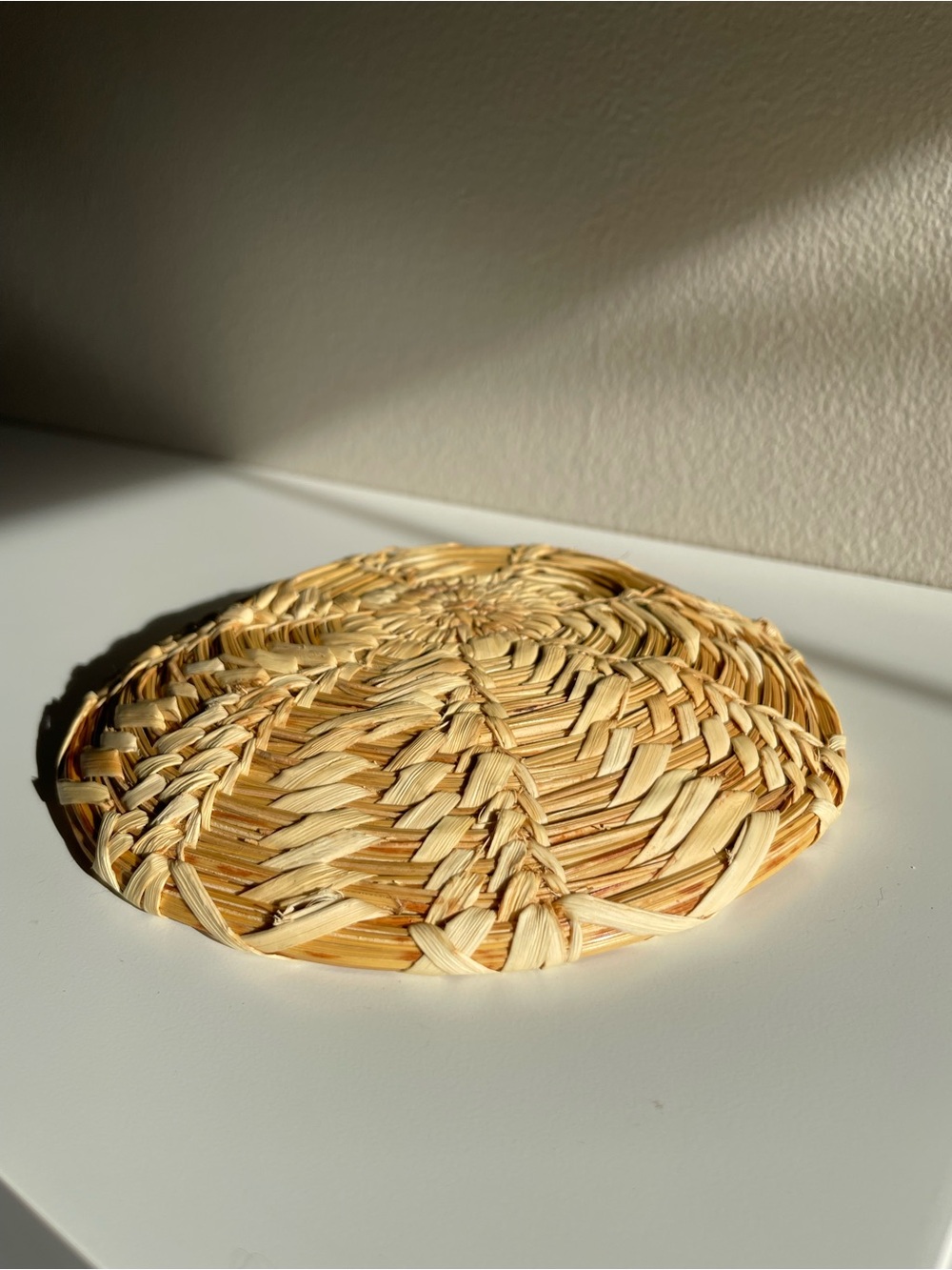 Vintage Natural Woven Round Decorative Basket - Picture 6 of 10